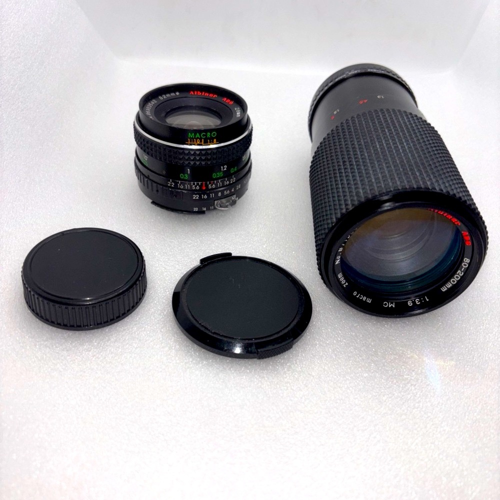 Albinar ADG 80-200mm 1:3.9 MC Macro Zoom Lens and 28-52mm 1:2:8 Macro Focus Lens